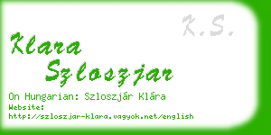 klara szloszjar business card